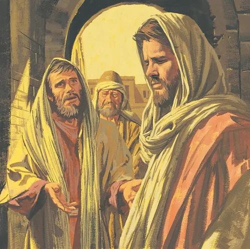 men talking to Jesus