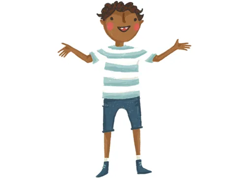 girl holding hands up above head