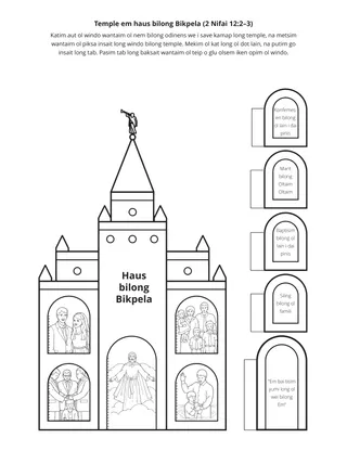 ektiviti pes: tempel em i haus bilong Bikpela.