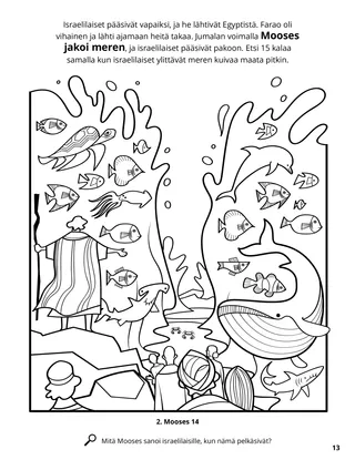 Parting the Red Sea coloring page