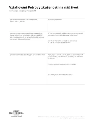 Handout on Likening Peter’s Experience