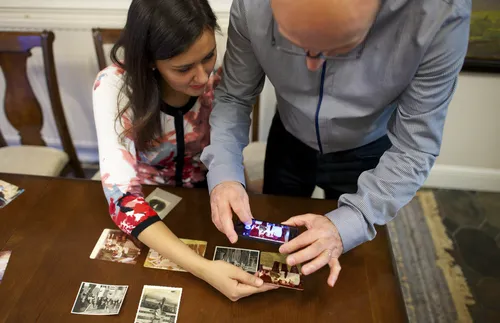 people working with photos