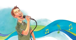 boy with a microphone