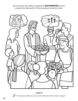 Jesus Institutes the Sacrament among the Nephites coloring page