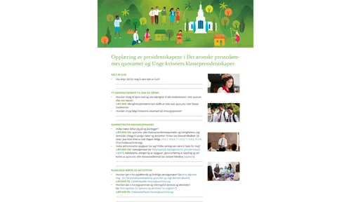 opplæring av quorums- og klassepresidentskaper