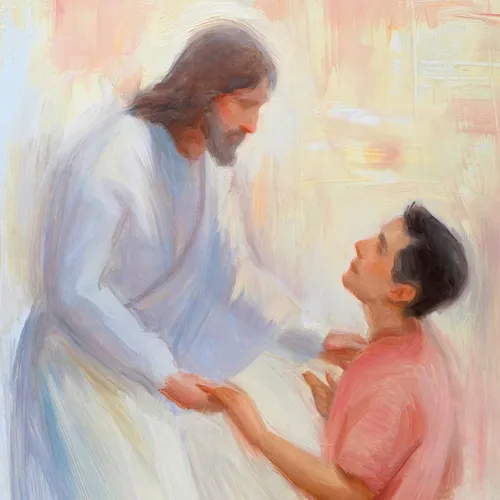 Jesus Christ and young man
