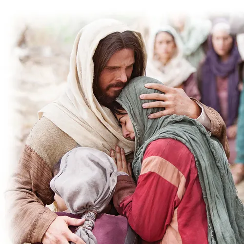 Jesus comforting Mary and Martha