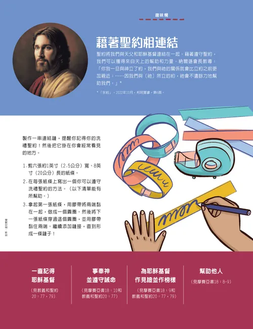 頁面PDF：耶穌基督的插圖，以及手在紙條上寫字的插圖