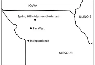 kaart, westen van Missouri