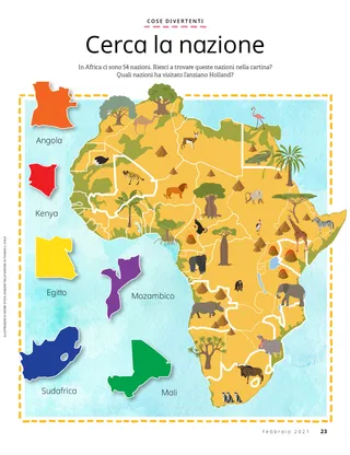 a drawing of the continent of Africa, with different countries highlighted