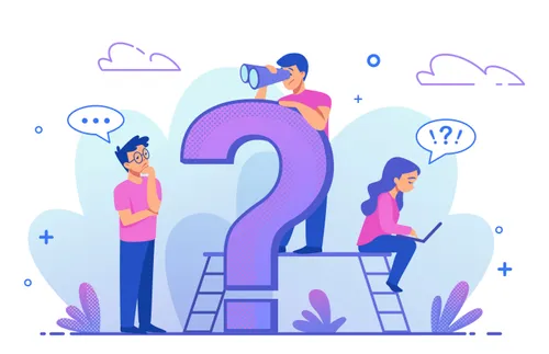 illustration of giant question mark