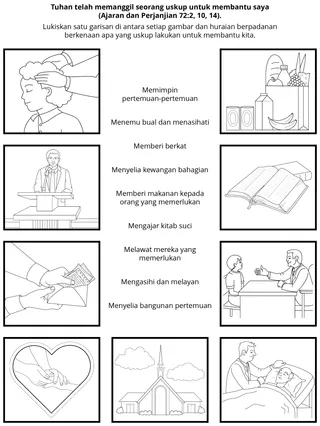 halaman aktiviti: uskup melayani ahli bahagian