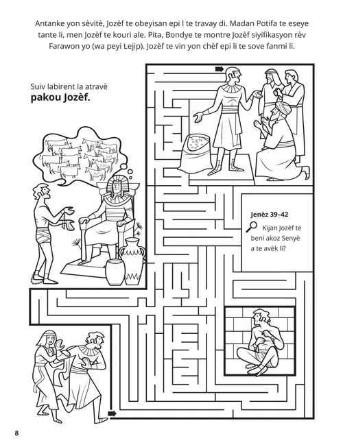 Joseph in Egypt coloring page