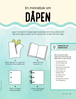 aktivitet for å lage en minnebok