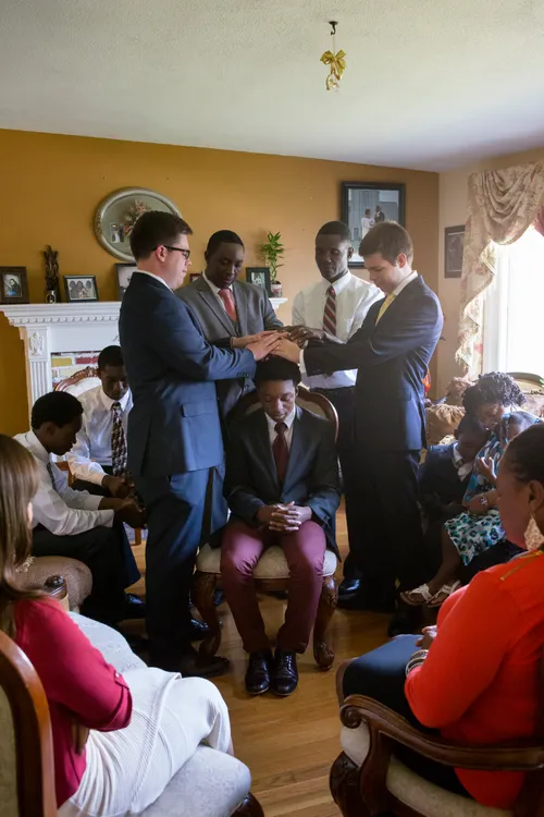 young man being ordained