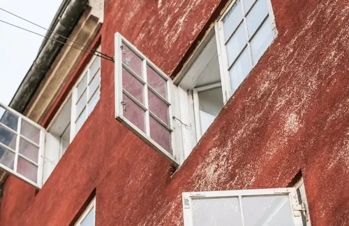 a building with open windows
