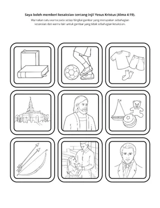 halaman aktiviti: Saya dapat memberi kesaksian mengenai injil Yesus Kristus