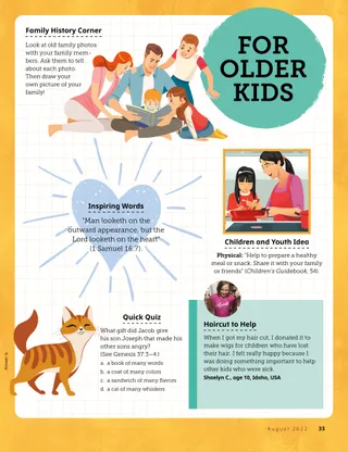 Page from the August 2022 Friend Magazine.