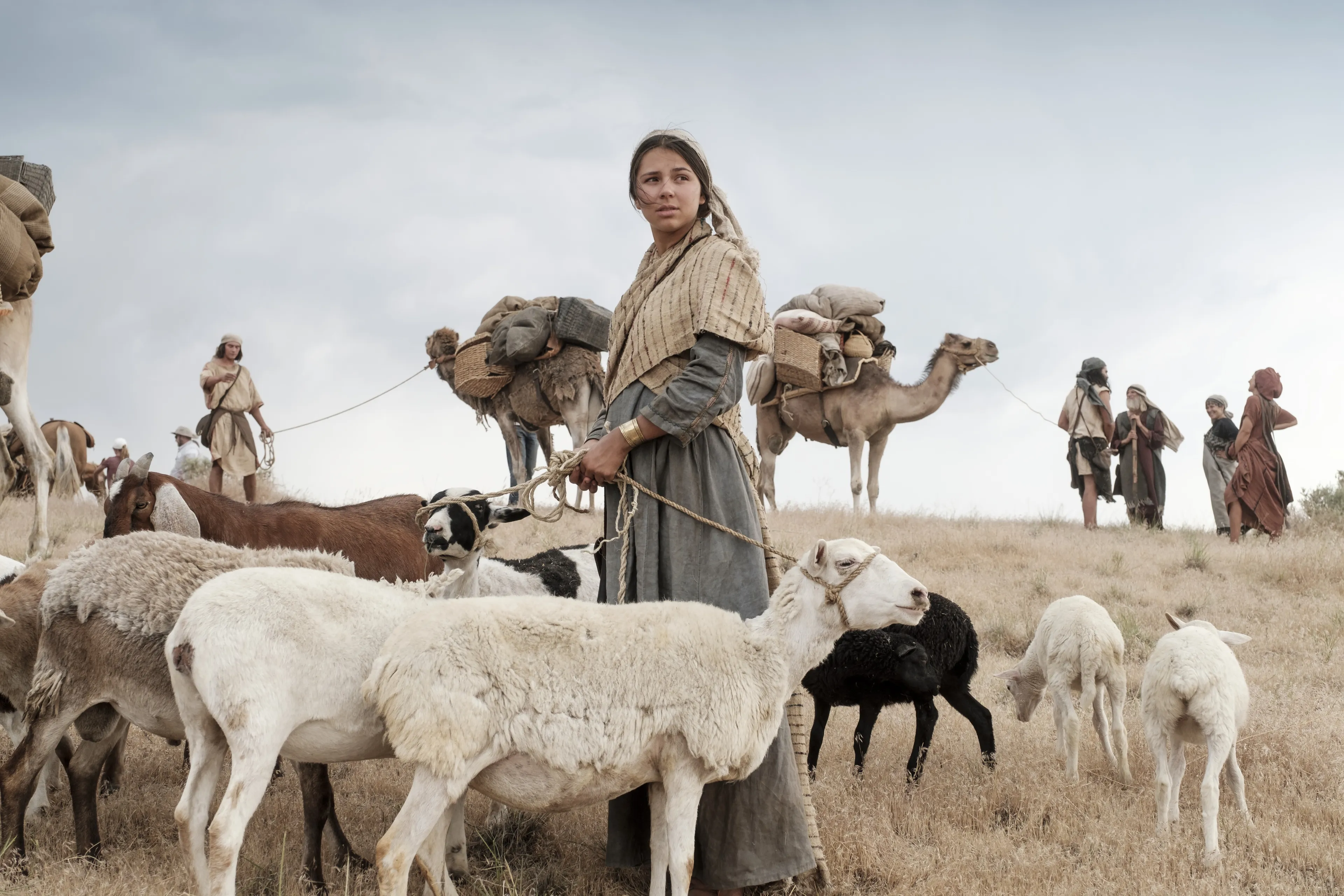 One of Ishmael's daughters standing in the wilderness.