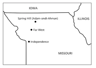 mapa, kanlurang Missouri