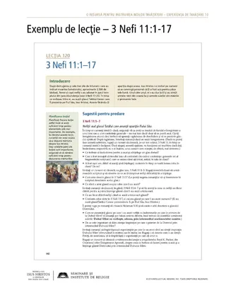 foaie de prezentare, Exemplu de lecţie