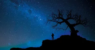 밤하늘을 바라보는 사람