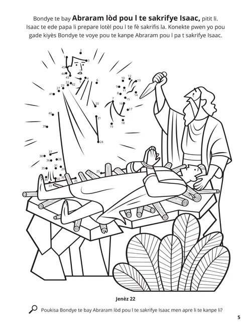 Abraham and Isaac coloring page