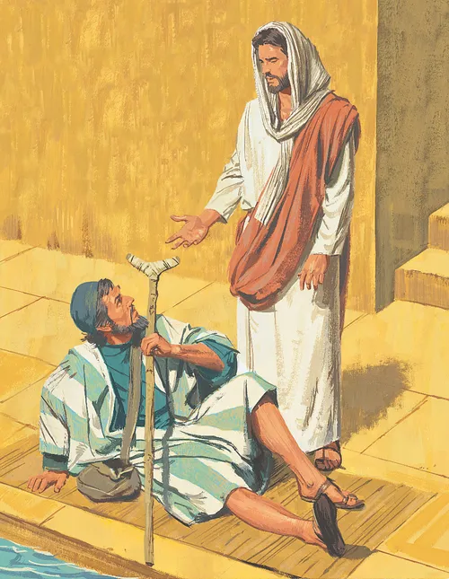 Jesus talking to man