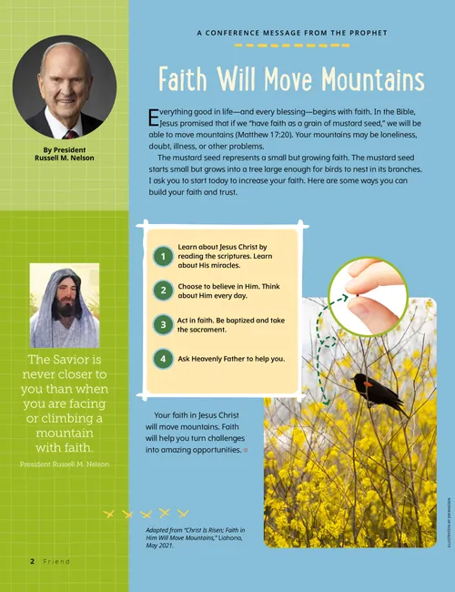 PDF of general authority message with a picture of mustardseed