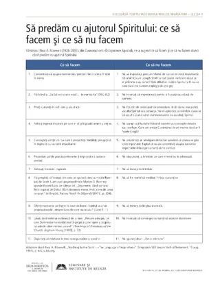 foaie de prezentare, Să predăm cu ajutorul Spiritului: ce să facem şi ce să nu facem