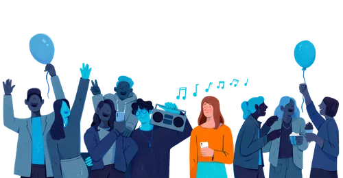 young people at a party