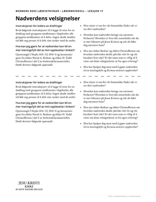 lærerens utdelingsark