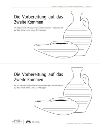 handout, Preparing for the Lord’s Second Coming