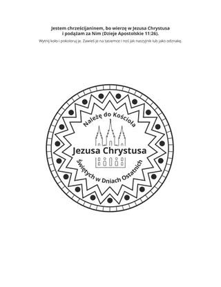 Strona z zadaniem: Jestem chrześcijaninem