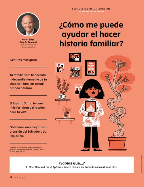 PDF de una niña junto a fotografías de familiares