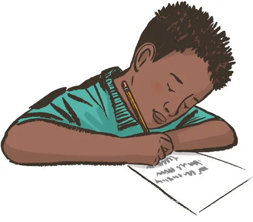 boy writing letter
