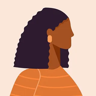 profile of a young woman