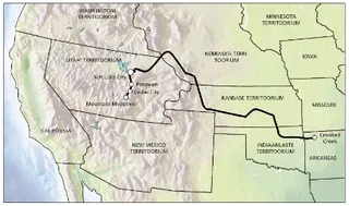kaart, Arkansasest Californiasse