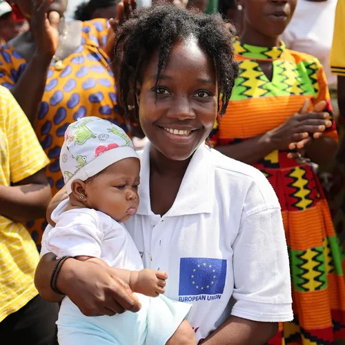 woman holding a baby