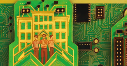 circuit board and people