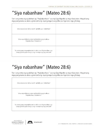 handout, Siya nabanhaw