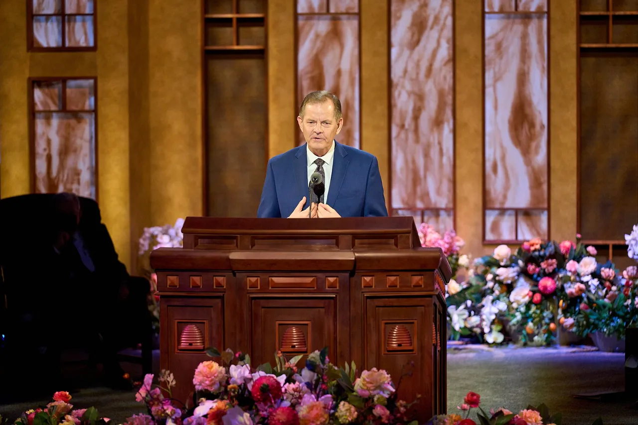 Elder Stevenson speaking at a pulpit