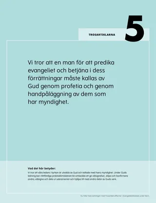 affisch med Trosartiklarna