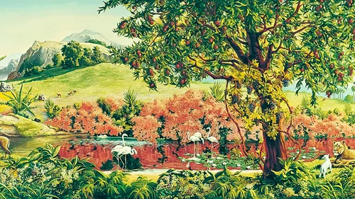 a painting of the Garden of Eden