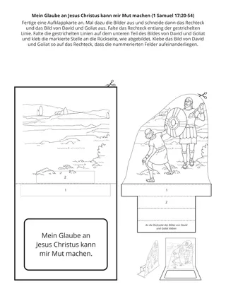 Seite mit der Aktivität für PV-Kinder: Der Glaube an Jesus Christus gibt mir Mut