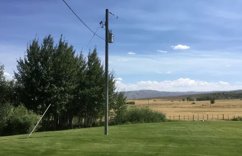 Power pole outside view window