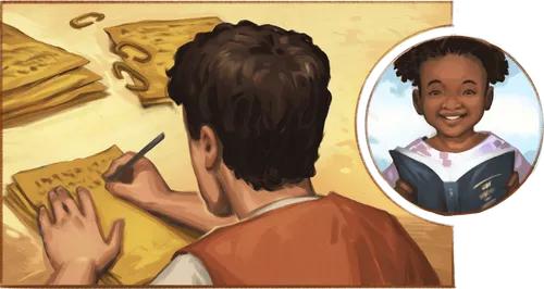 Нифай өөрийн үзэгдлийг бичиж буй нь; судар уншиж байгаа охин