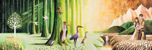 Adam and Eve and child