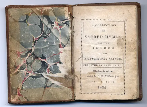 photo of hymnal open to title page