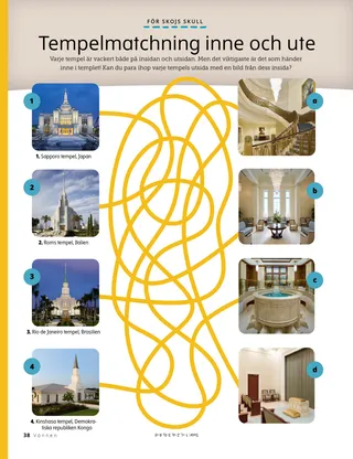 matching game of temple exterior and interior